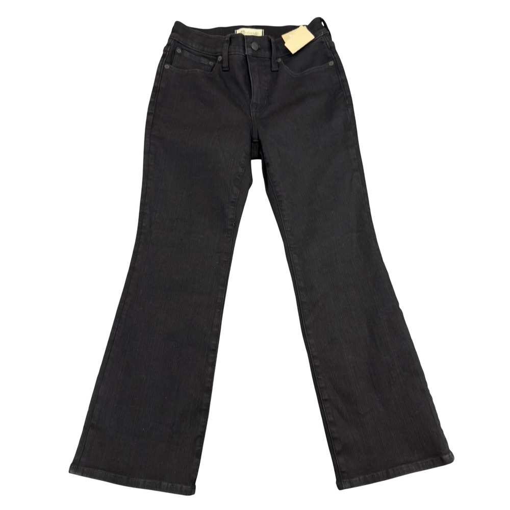 NWT Madewell Mid-Rise Kick Out Jeans Black Size 26P